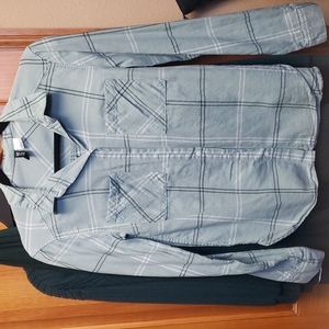 Light green plaid button shirt